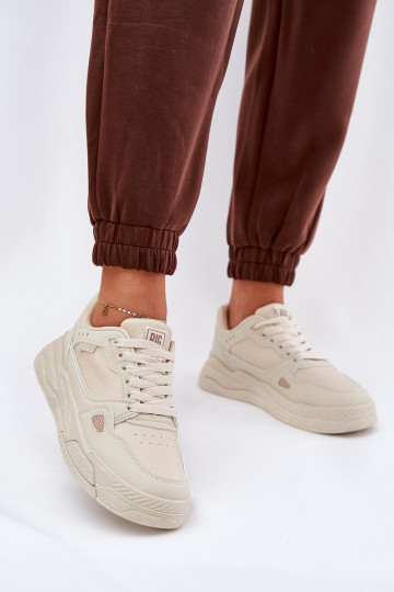 Moteriške Sneakers model schoenen Big Star NN274668 in zandkleur
