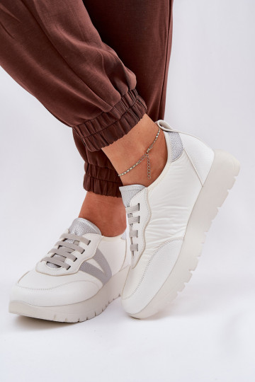 Baskets sportives pour femmes avec plateforme Vinceza 58510 blanches 2