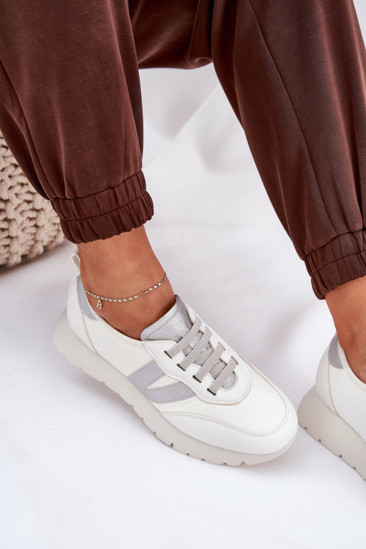 baskets Féminin avec une plateforme Vinceza 58510 couleur blanche