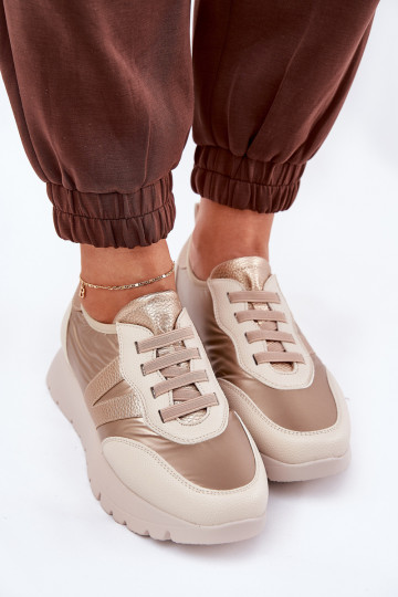 baskets Féminin avec une plateforme Vinceza 58510 couleur dorée