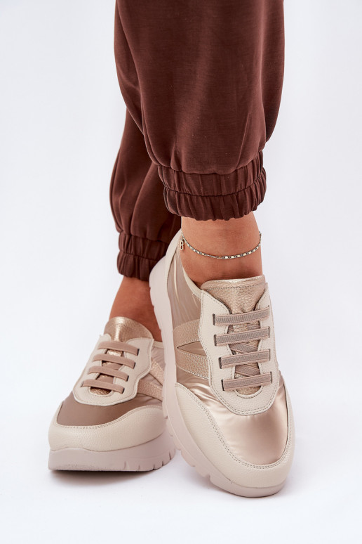 sportschoenen Dames met platform Vinceza 58510 gouden kleur