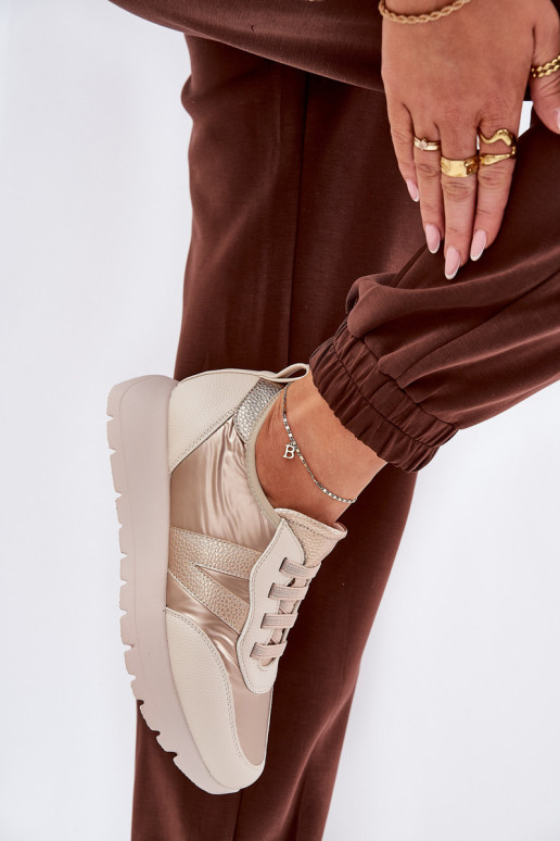 sportschoenen Dames met platform Vinceza 58510 gouden kleur