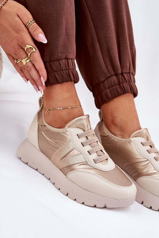 sportschoenen Dames met platform Vinceza 58510 gouden kleur