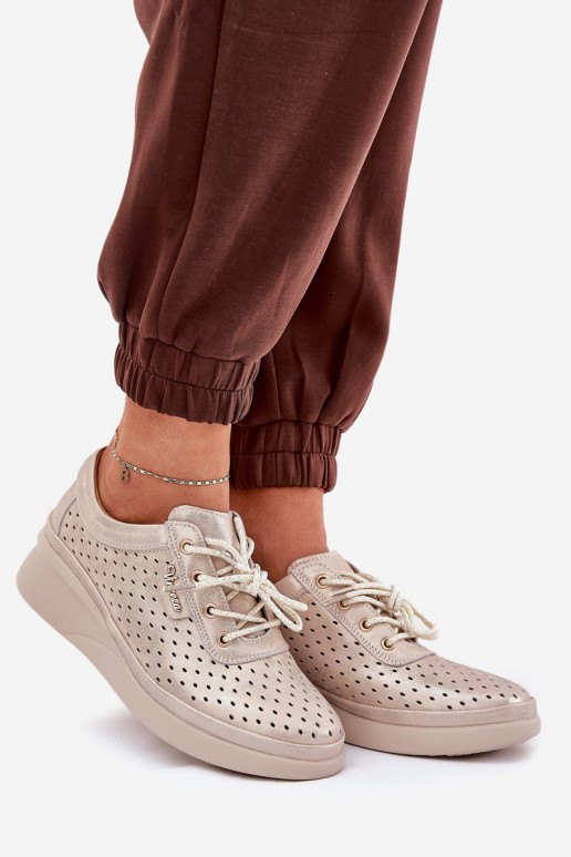 Baskets en cuir pour femme Style sportif chaussures couleur dorée Brumia Baskets en cuir pour femme Style sportif chaussures couleur dorée Brumia