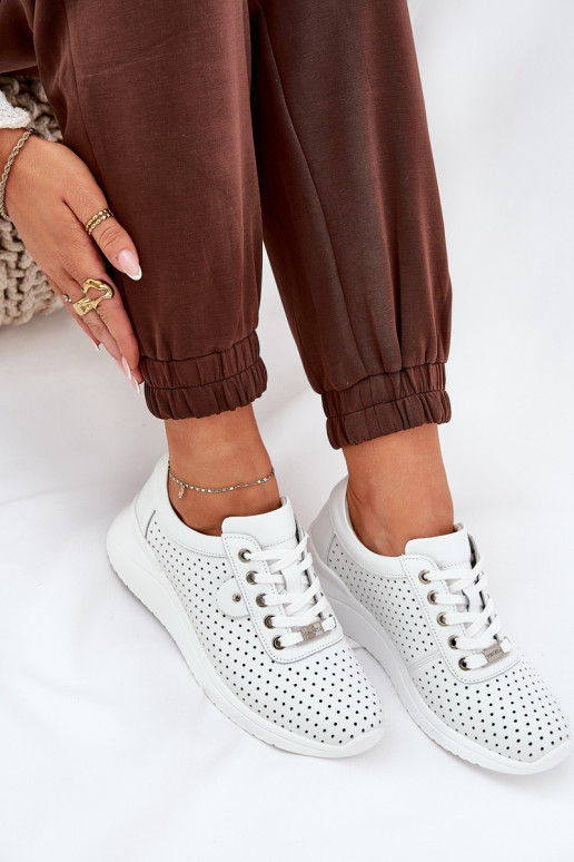 Féminin Peau baskets Vinceza 79532 couleur blanche