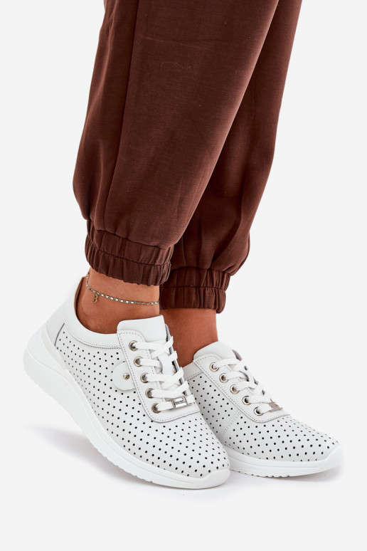 Féminin Peau baskets Vinceza 79532 couleur blanche