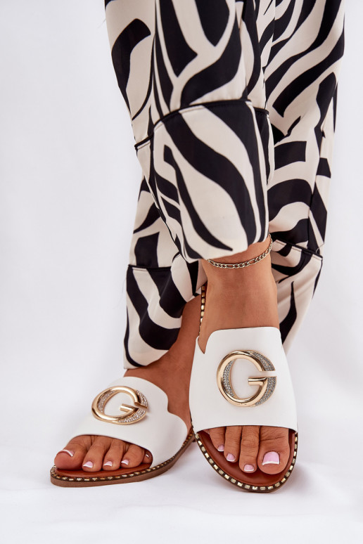 Eko Peau isocèle Pantoufles pour femmes Avec des décorations Detalem couleur blanche Frelie Eko Peau isocèle Pantoufles pour femmes Avec des décorations Detalem couleur blanche Frelie