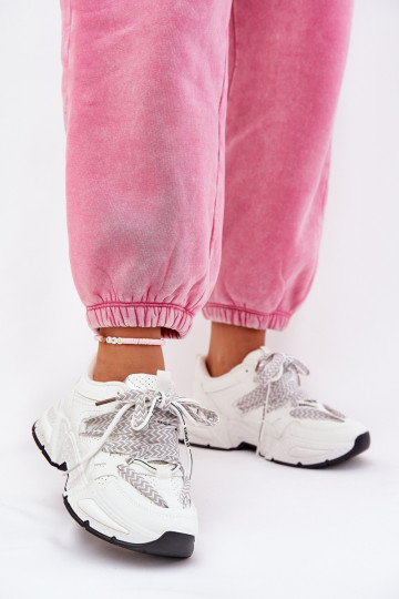 Sneakers Stilvollllschuhe Turnschuhe Feminin Z PodZuójnym Schnürungm Zueiße Farbe Efobell