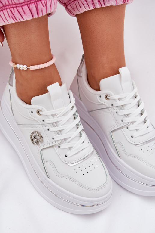 Féminin baskets avec une plateforme couleur blanche Caldeno Féminin baskets avec une plateforme couleur blanche Caldeno
