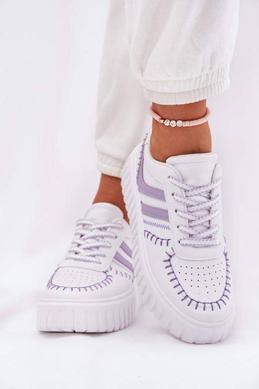 Sneakers model schoenen Dames met platform Paars Ofenale
