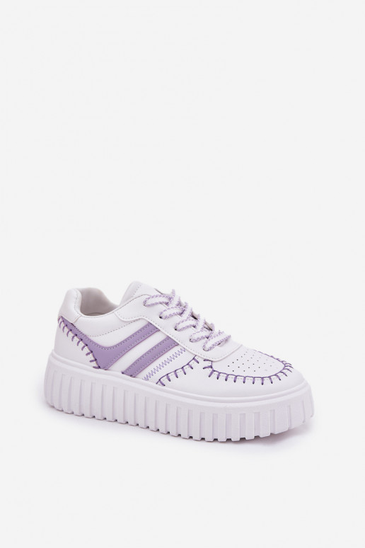 Sneakers model schoenen Dames met platform Paars Ofenale