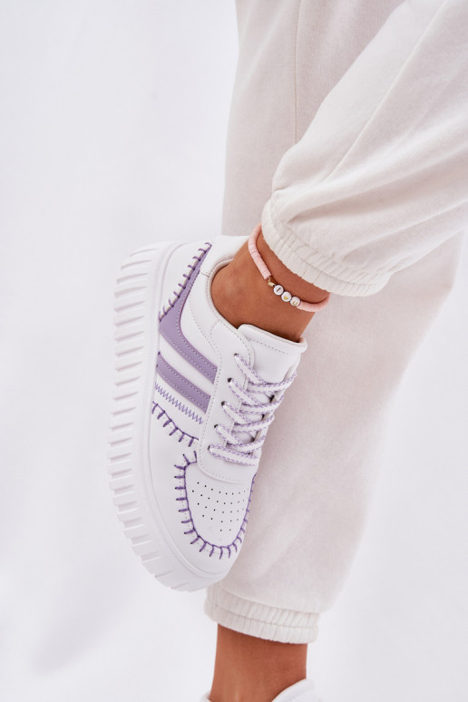 Sneakers model schoenen Dames met platform Paars Ofenale