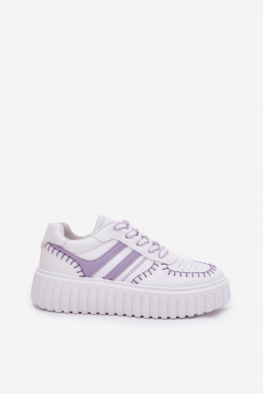 Sneakers model schoenen Dames met platform Paars Ofenale