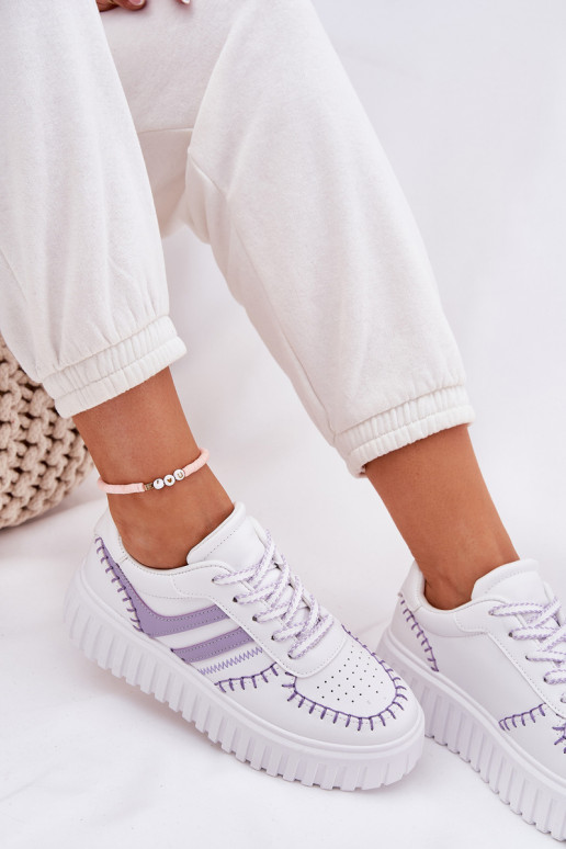 Sneakers Stilvollllschuhe Feminin mit einer Plattform Violette Farbe Ofenale Sneakers Stilvollllschuhe Feminin mit einer Plattform Violette Farbe Ofenale