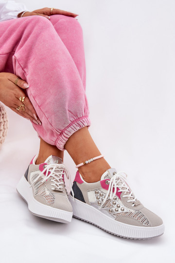 sportschoenen Dames met rooster En studs grijs Ogalda