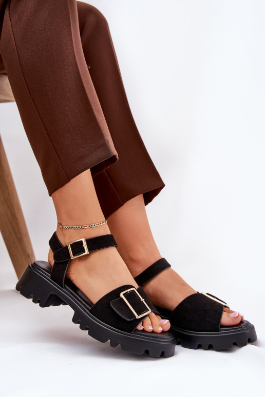 Eko Suède damessandalen met gespen zInart Gofielle