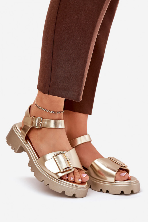 Eko Dames sandalen Dames met gespen gouden kleur Gofielle