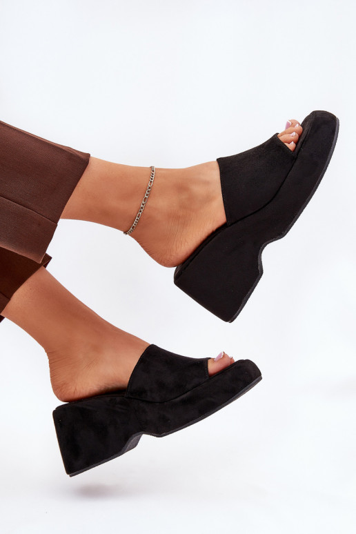 Eko Dames suède pantoffels met platform I Koturnie zInart Afisal