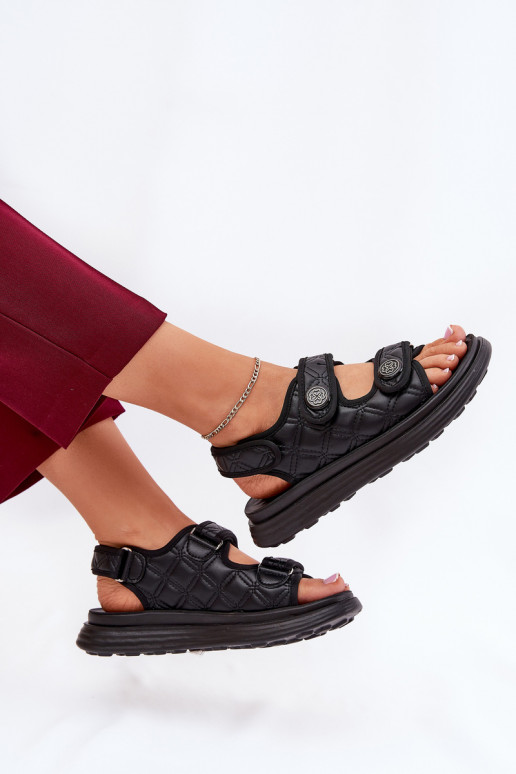 Damensandalen Mit Dekorationeni Detalami mit Klebeverschlüssen schZuarze Farbe Zoliner Damensandalen Mit Dekorationeni Detalami mit Klebeverschlüssen schZuarze Farbe Zoliner