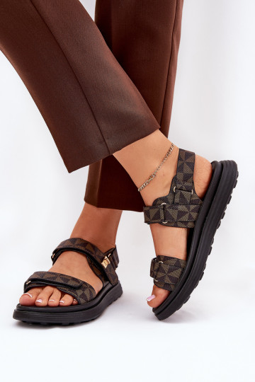 Dames sandalen met platform zwart en bruin Leriot 2