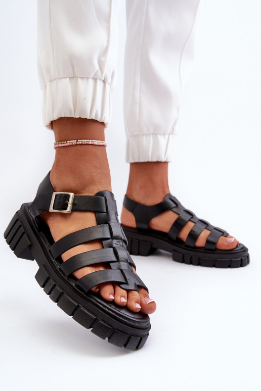 Sandalen Feminin schZuarze Farbe Rosarose