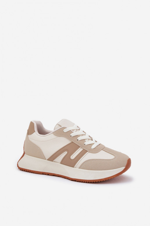Turnschuhe Feminin mit einer Plattform Beige Emidi Turnschuhe Feminin mit einer Plattform Beige Emidi