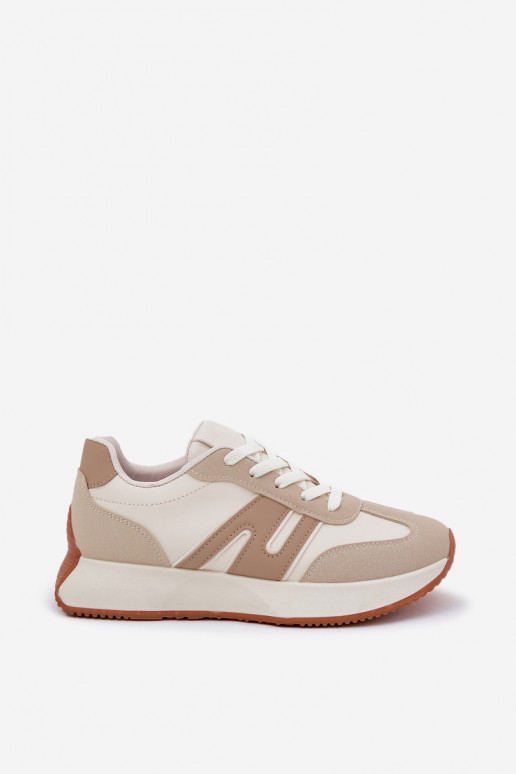 Turnschuhe Feminin mit einer Plattform Beige Emidi Turnschuhe Feminin mit einer Plattform Beige Emidi