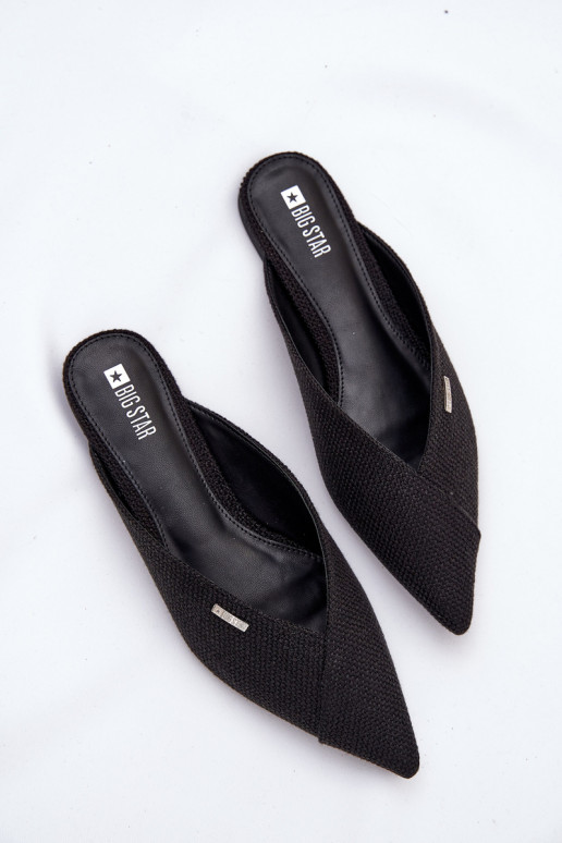 Pantoufles pour femmes Ze Szpiczastymi Noskami Big Star RR274210 couleur noire Pantoufles pour femmes Ze Szpiczastymi Noskami Big Star RR274210 couleur noire