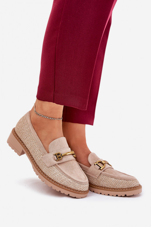 mocassins pour femmes Avec tresse I couleur doréem Detalem beige Seffolia mocassins pour femmes Avec tresse I couleur doréem Detalem beige Seffolia