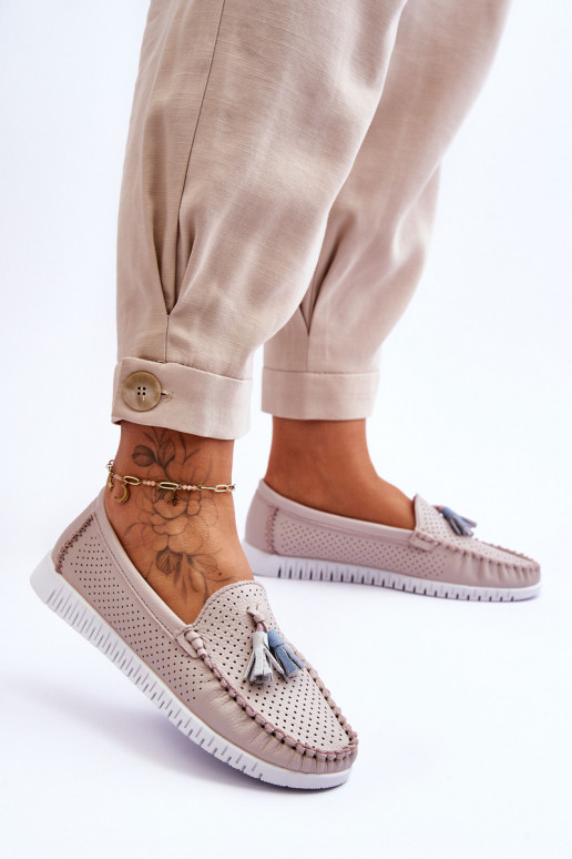 Mocassins en cuir avec éléments... Mocassins en cuir avec éléments...