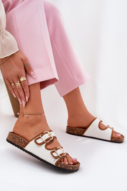 materiaal Damespantoffels met platform met gespen Initte kleur Osoffe materiaal Damespantoffels met platform met gespen Initte kleur Osoffe