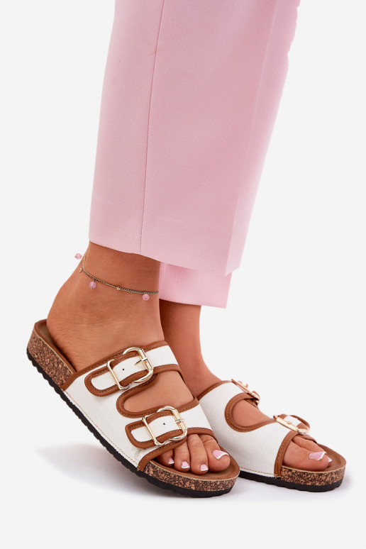 materiaal Damespantoffels met platform met gespen Initte kleur Osoffe materiaal Damespantoffels met platform met gespen Initte kleur Osoffe