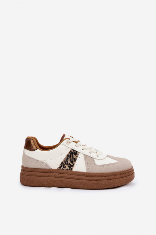 Féminin Chaussures modèle baskets avec une plateforme avec des motifs en fourrure de léopard beige Lincidi Féminin Chaussures modèle baskets avec une plateforme avec des motifs en fourrure de léopard beige Lincidi