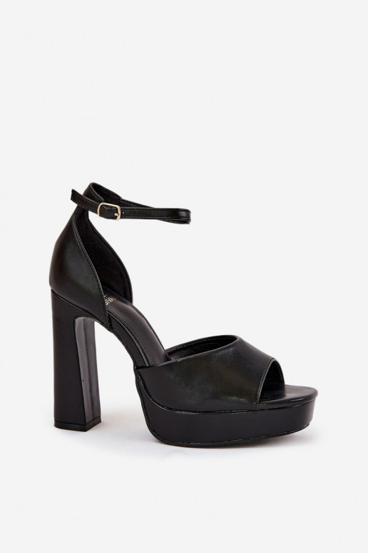 Damen-Sandalen mit hohen Absätzen und Plattform Eko Haut schZuarze Farbe Lomman Damen-Sandalen mit hohen Absätzen und Plattform Eko Haut schZuarze Farbe Lomman