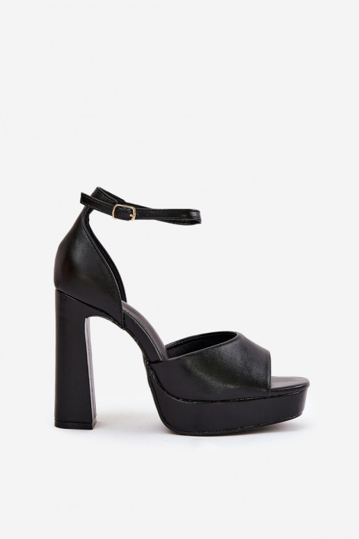Damen-Sandalen mit hohen Absätzen und Plattform Eko Haut schZuarze Farbe Lomman Damen-Sandalen mit hohen Absätzen und Plattform Eko Haut schZuarze Farbe Lomman