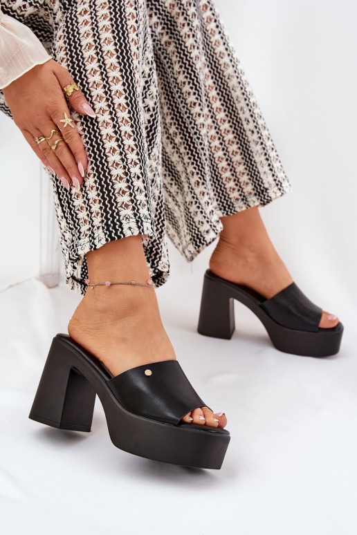 Dames Slippers van ecoleer met hakken en platform zInart Tamirella Dames Slippers van ecoleer met hakken en platform zInart Tamirella