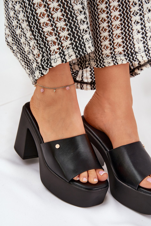 Dames Slippers van ecoleer met hakken en platform zInart Tamirella Dames Slippers van ecoleer met hakken en platform zInart Tamirella