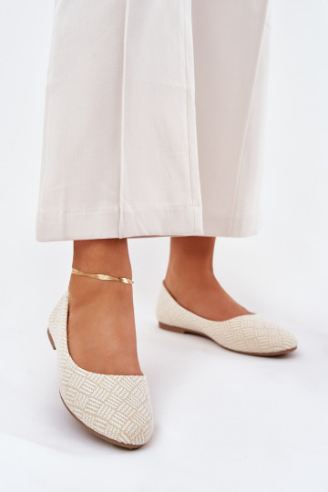 Ballerinas FrauenZuohnung mit Glanz goldene Farbe Tatorelis