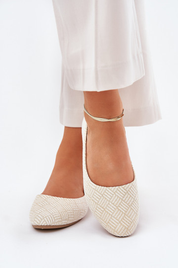 Ballerinas Dames plat met glans gouden kleur Tatorelis 2