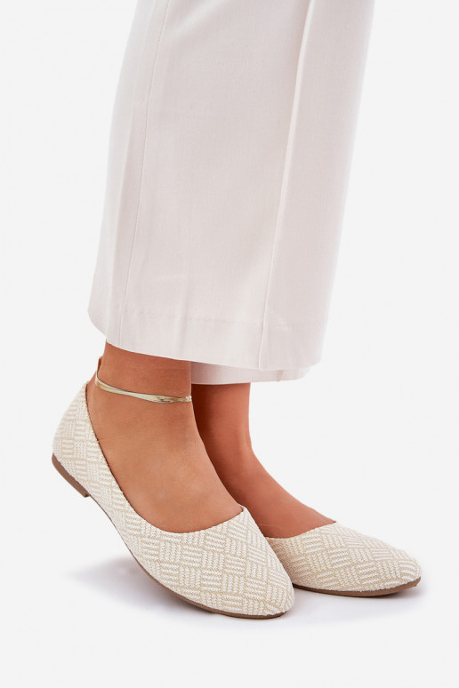 Ballerinas Dames plat met glans gouden kleur Tatorelis