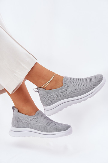 Baskets pour femmes à enfiler grises Adiora