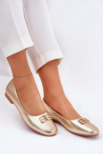 Style élégant Ballerines Féminin avec des ornements Vinceza 62206 couleur dorée 2