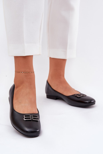 Style élégant Ballerines Féminin avec des ornements Vinceza 62206 couleur noire