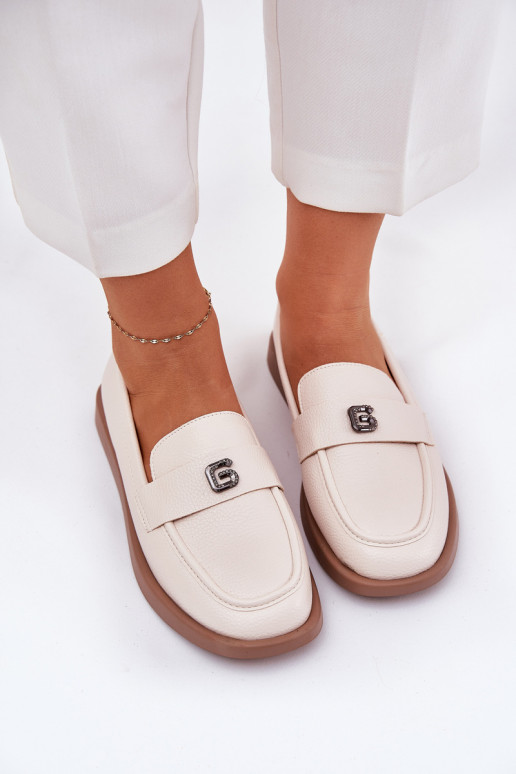 Mokassins für Damen Eleganter Stil Mit Dekorationen Kleinm Detalem Vinceza 62208 Beige Mokassins für Damen Eleganter Stil Mit Dekorationen Kleinm Detalem Vinceza 62208 Beige