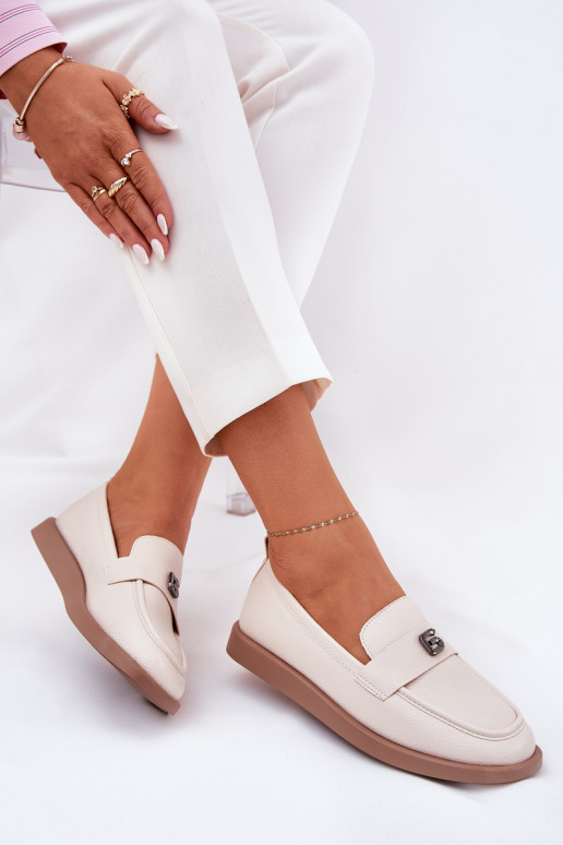 Mokassins für Damen Eleganter Stil Mit Dekorationen Kleinm Detalem Vinceza 62208 Beige Mokassins für Damen Eleganter Stil Mit Dekorationen Kleinm Detalem Vinceza 62208 Beige