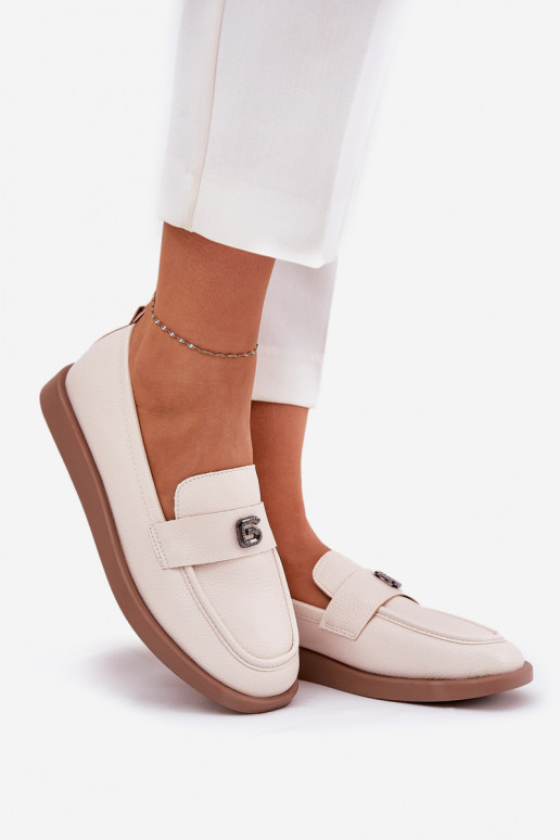 Mokassins für Damen Eleganter Stil Mit Dekorationen Kleinm Detalem Vinceza 62208 Beige Mokassins für Damen Eleganter Stil Mit Dekorationen Kleinm Detalem Vinceza 62208 Beige