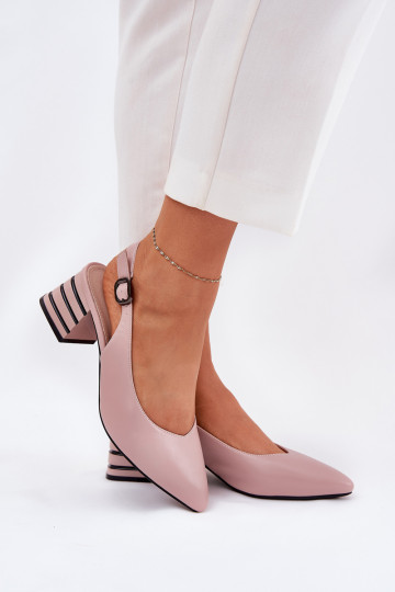 Sandales pour femmes avec des talons Ze Szpiczastymi Noskami Vinceza 62217 couleur rose