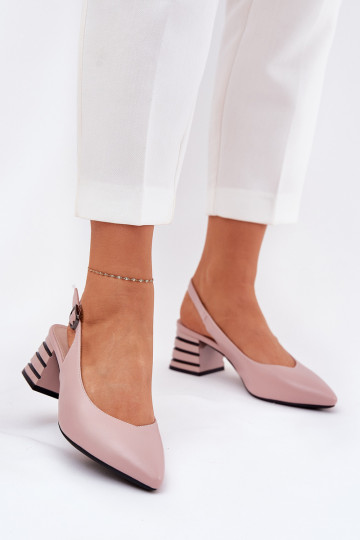 Damensandalen mit Absätzen Ze Szpiczastymi Noskami Vinceza 62217 pinke Farbe 2