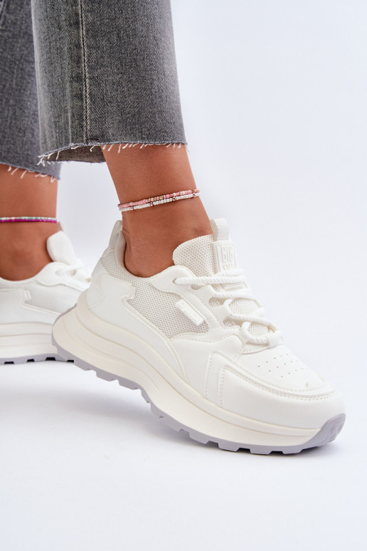 Chaussures modèle baskets Féminin HI-POLY SYSTEM Big Star NN274A107 couleur blanche Chaussures modèle baskets Féminin HI-POLY SYSTEM Big Star NN274A107 couleur blanche