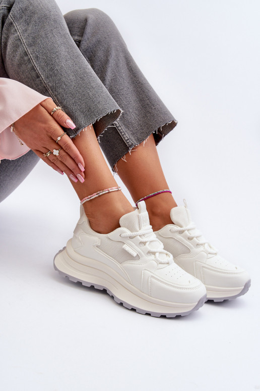 Chaussures modèle baskets Féminin HI-POLY SYSTEM Big Star NN274A107 couleur blanche Chaussures modèle baskets Féminin HI-POLY SYSTEM Big Star NN274A107 couleur blanche